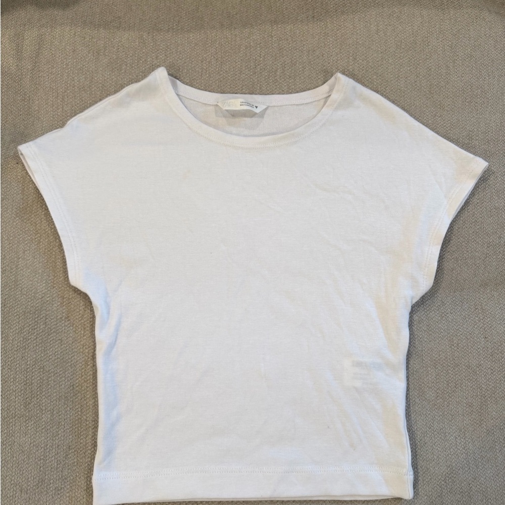 Zara White Short Sleeve Tee